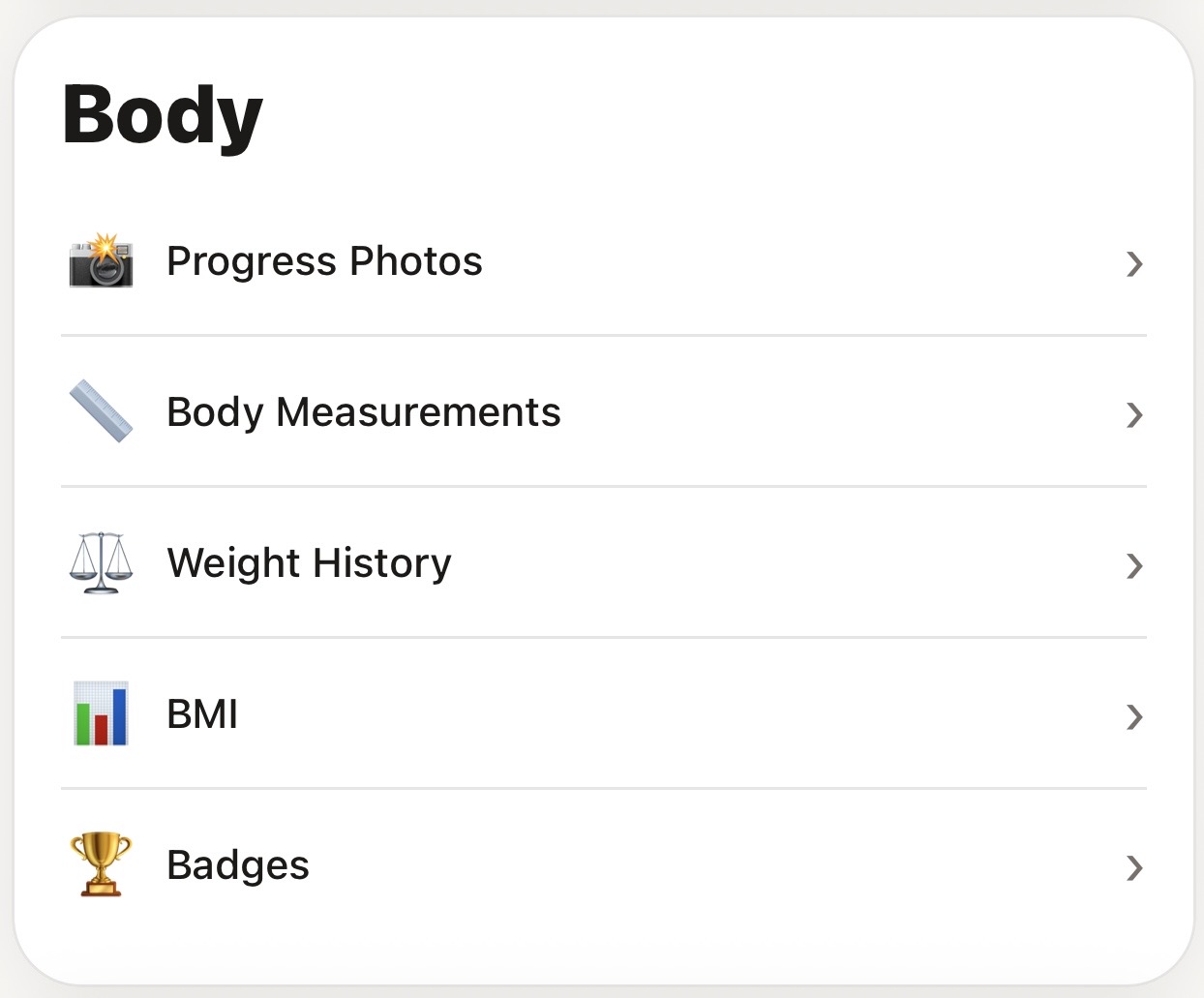 Weight tracking