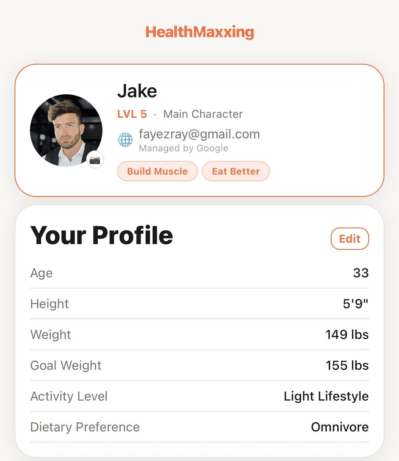 Profile and language settings